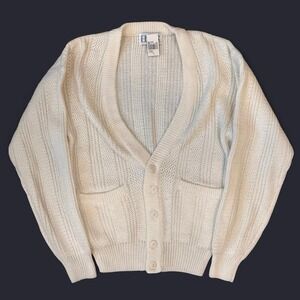 Vintage Honors Cream Tan Knit Cardigan Men's Size Small 90s Preppy Old Money